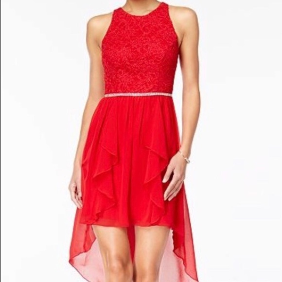 “CITY STUDIO” Hi-Low Rhinestone Waist Dress - Picture 1 of 8